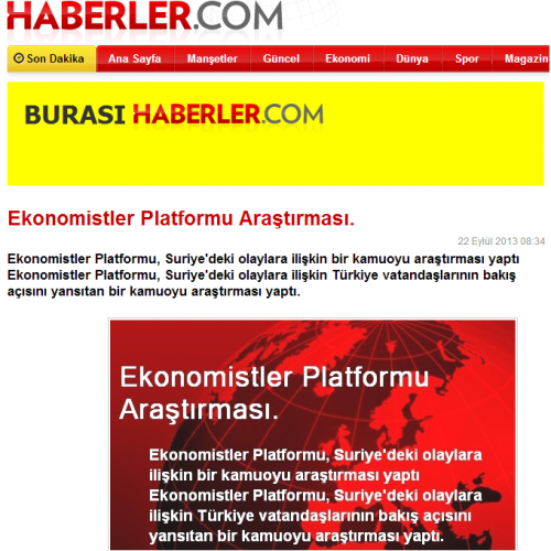 Haberler.com – Ekonomistler Platformu Araştırması