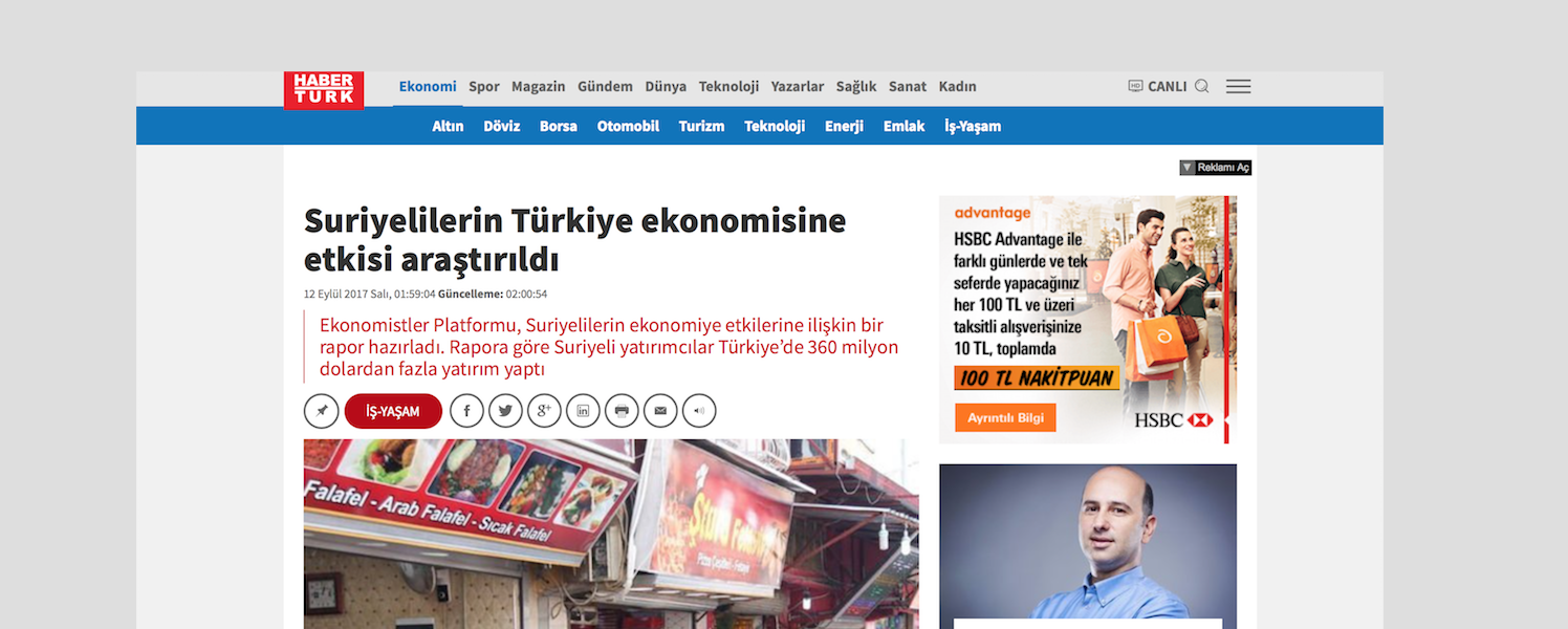 Habertürk: ‘Türkiye’deki Suriyeli Yatırımcılar’