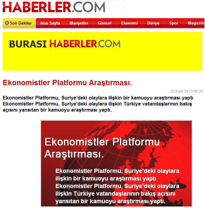 Haberler.com – Ekonomistler Platformu Araştırması
